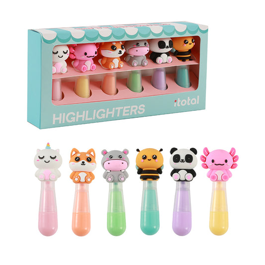 Evidenziatori Cute Animals Set 6 pz - Itotal