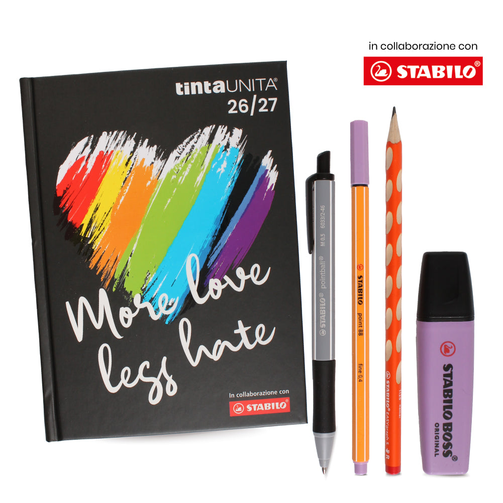 Diario 26/27 Love - Tinta Unita X Stabilo