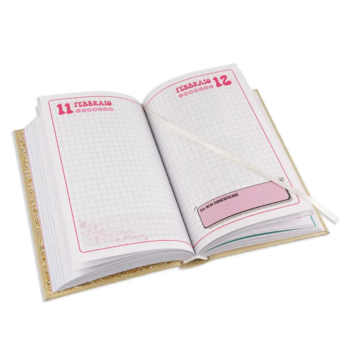 Diario Scuola Glitter 2026-27 Non Datato - Colourbook