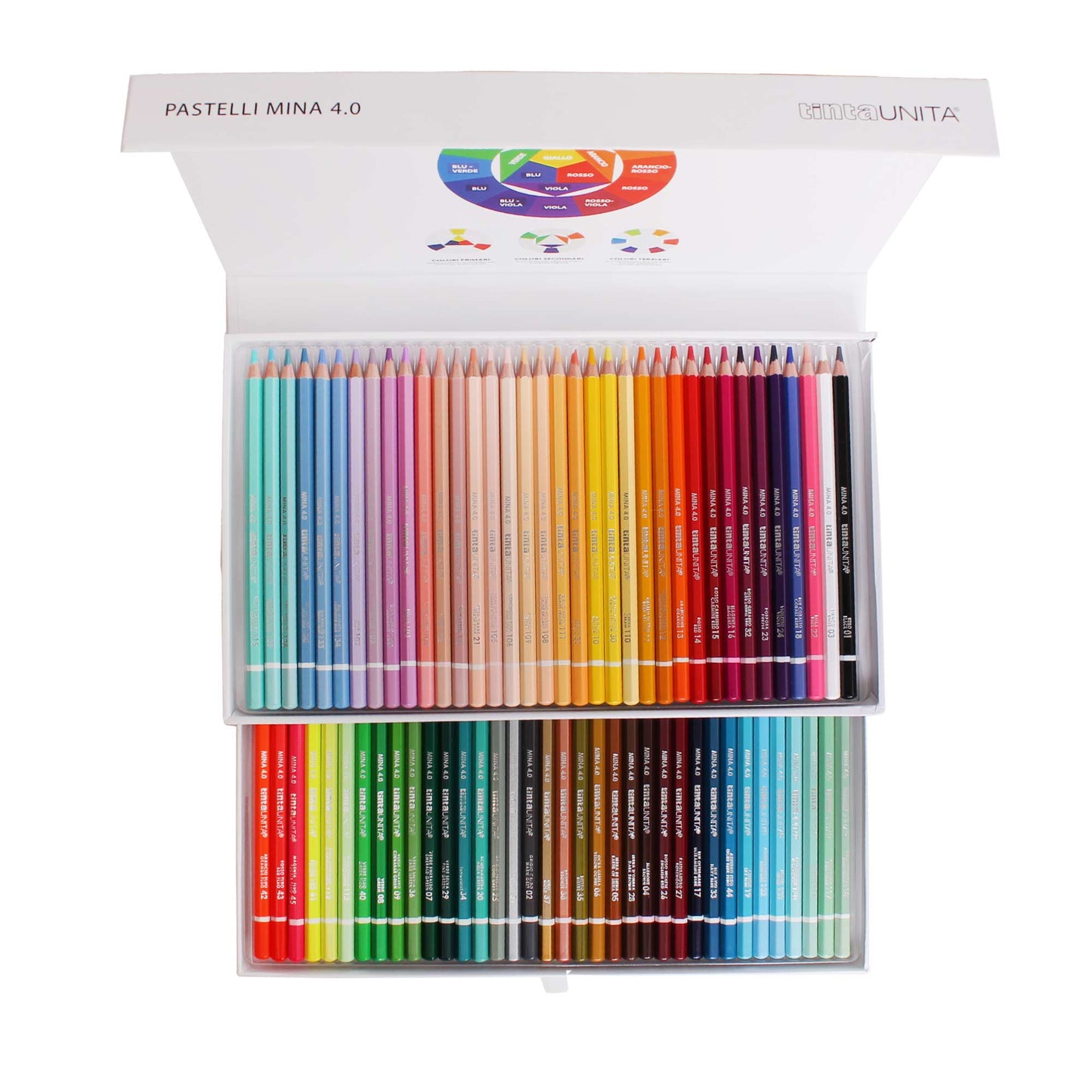 Cassettiera Pastelli in Legno MINA 4.2 in Magnetic Box 72 Colori Pastel/Classic