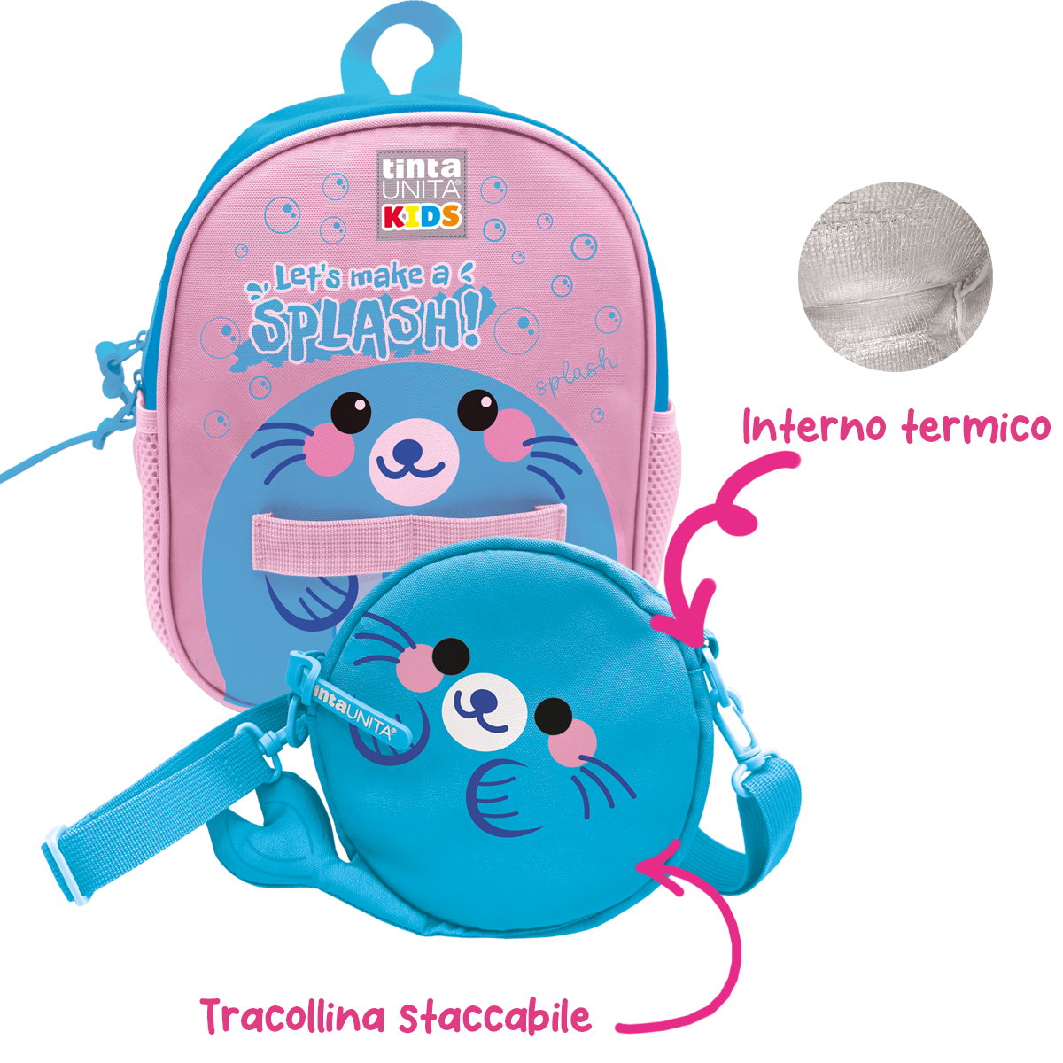 Zaino 2 in 1 Con Borsetta - Tinta Unita Kids