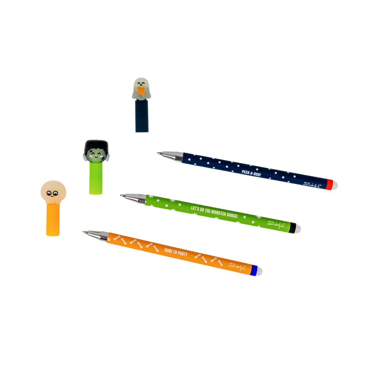 Set di 3 penne cancellabili Bo-Bo - Glow in the dark - Mr. Wonderful