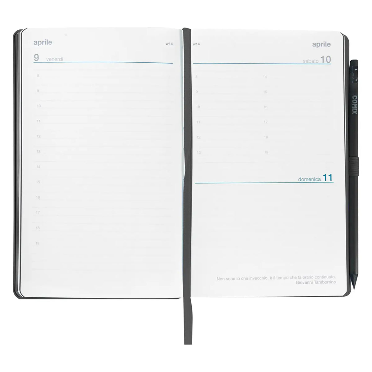 Agenda Comix 2027 Giornaliera Large Nera 12 Mesi