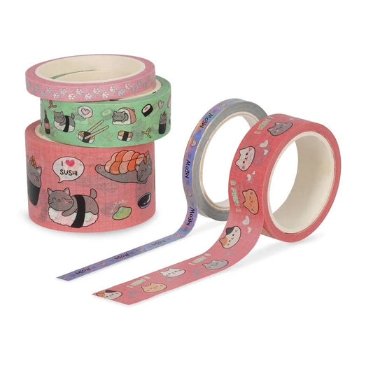 Set di 5 Nastri Adesivi di Carta - Tape by Tape Kitty LEGAMI