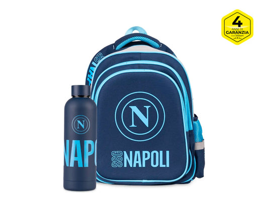 Zaino scuola SSC Napoli Dark Blue con borraccia omaggio Colourbook