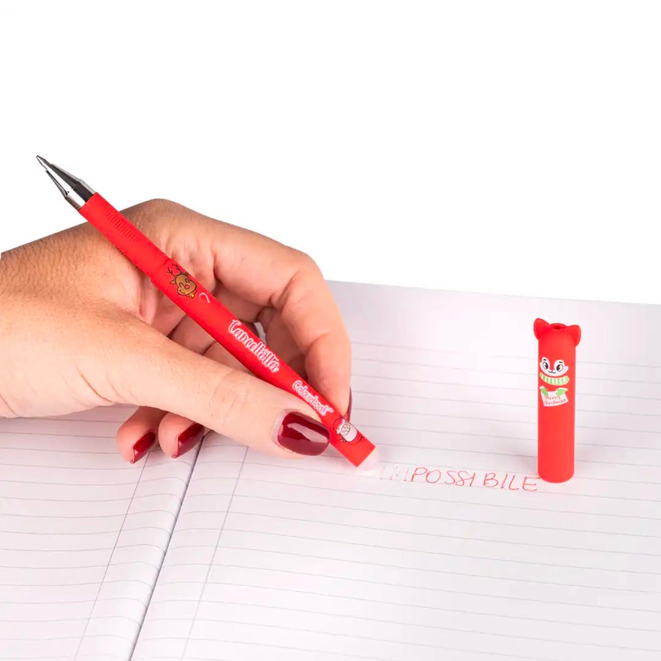 Set 2 penne gel cancellabili Beary Merry Christmas