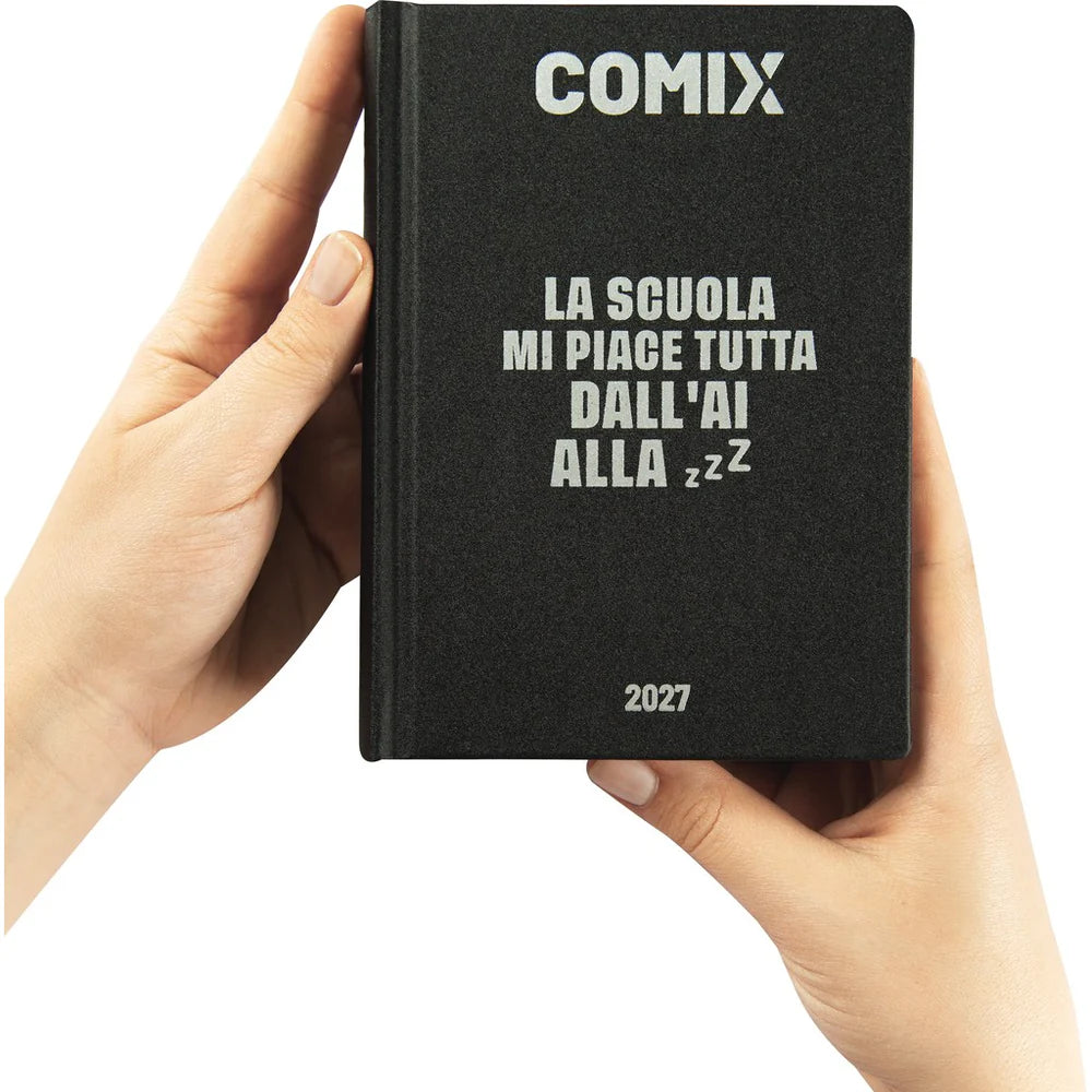 Diario 16 Mesi 2026/27 - COMIX - Giornaliero Nero/Argento