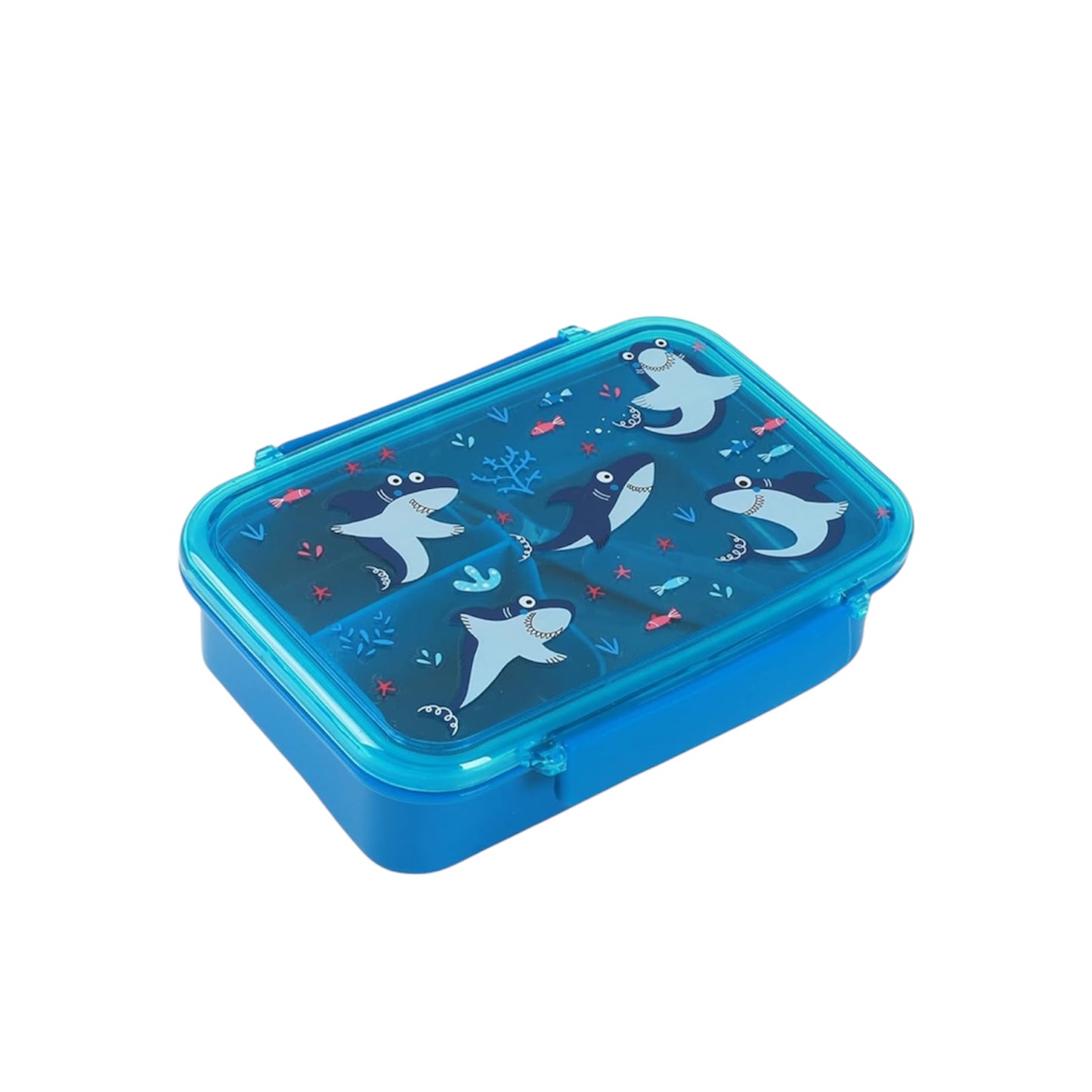 IDRINK®- Lunch box con divisorio, forchetta e cucchiaio Shark
