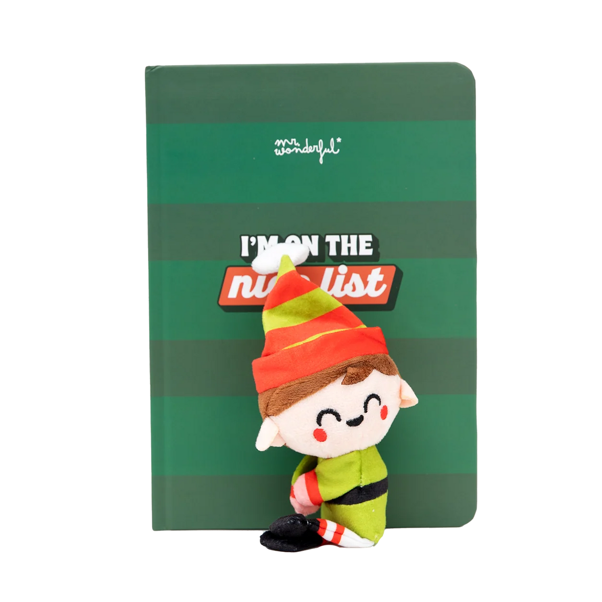 Quaderno A5 con peluche elfo - I’m on the nice list