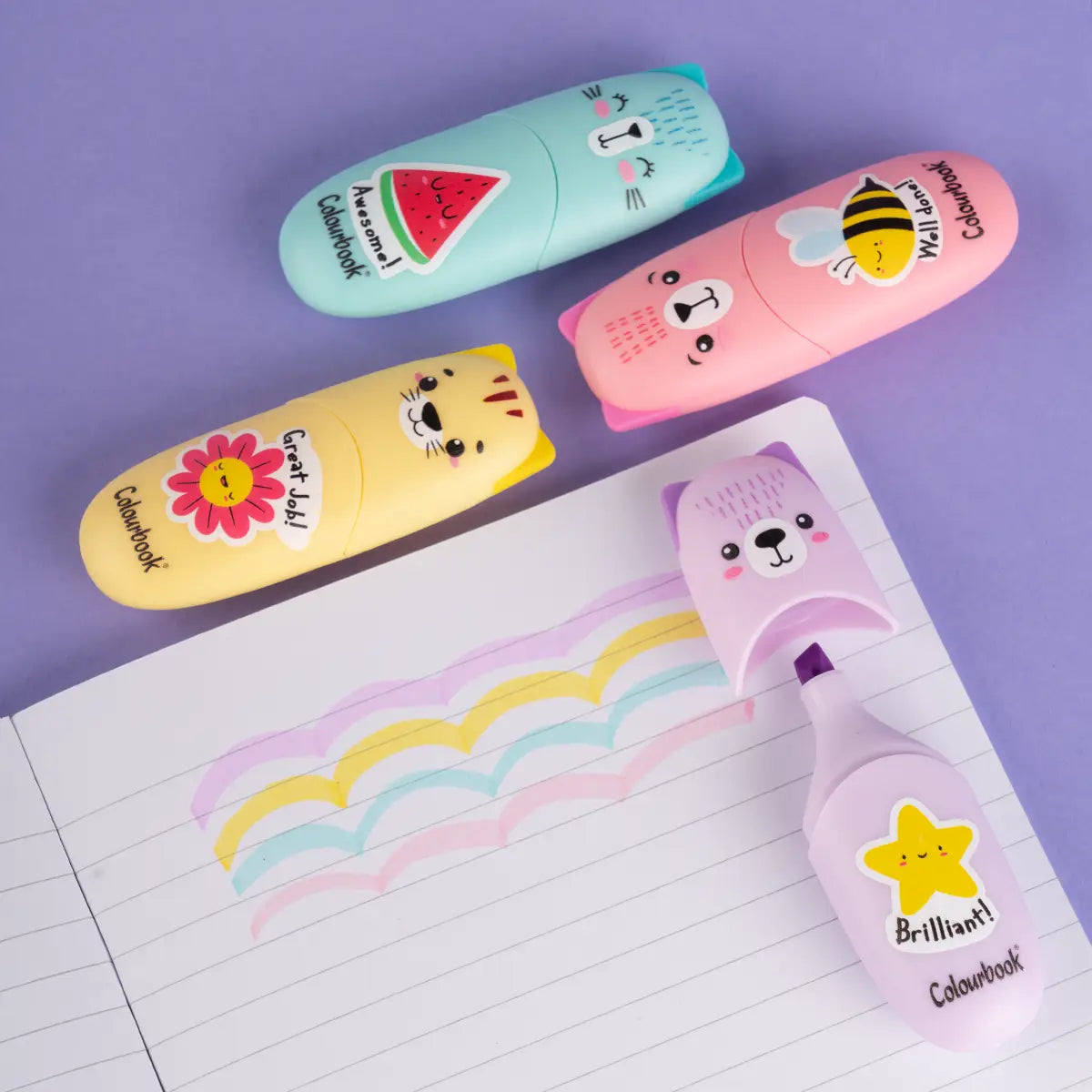 Set 4 mini evidenziatori Wild&Cute