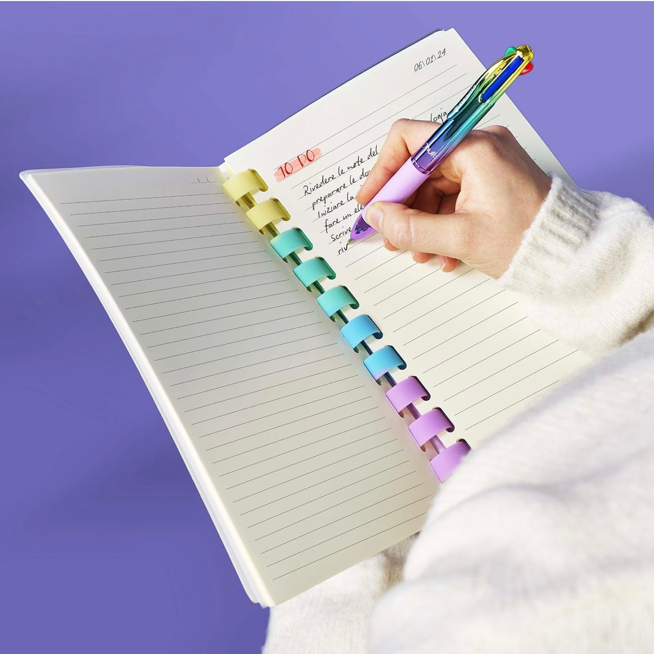 Notebook ad anelli A5 Rainbow Pastel - Osama