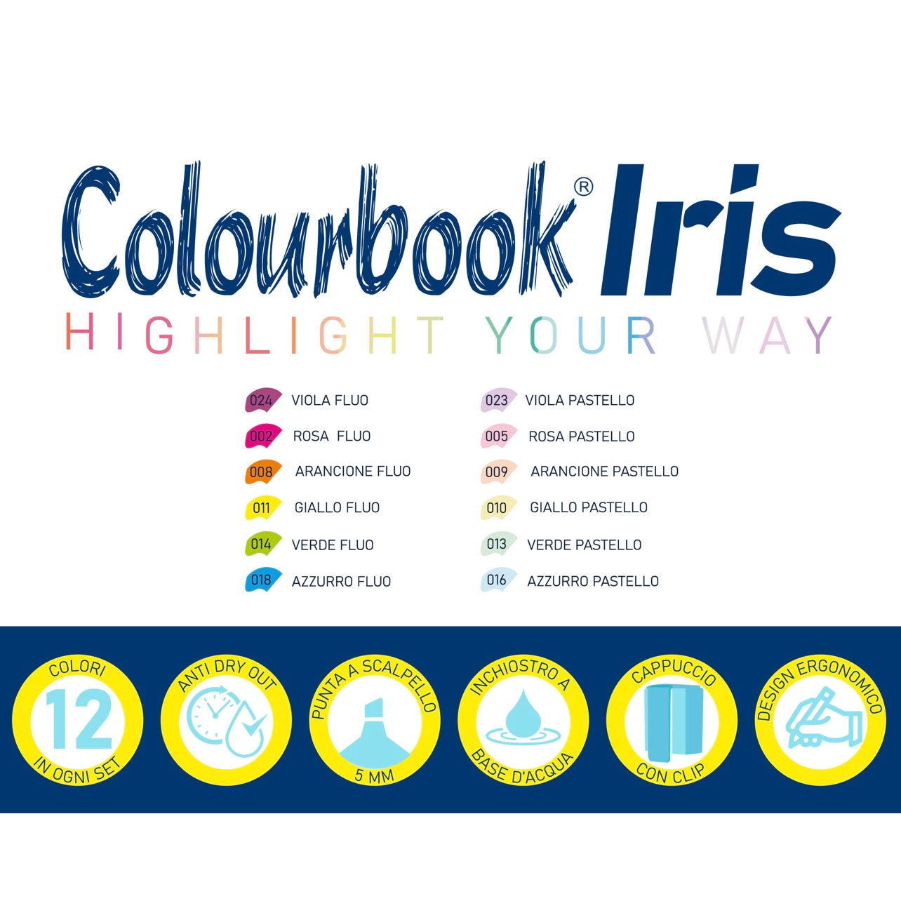 Desk Set 12 Iris Light Selection COLOURBOOK