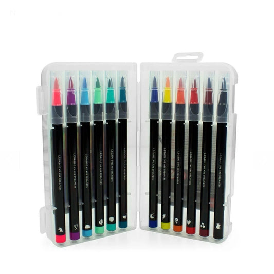 Set di 12 Pennarelli con Punta Pennello - Brush Markers LEGAMI