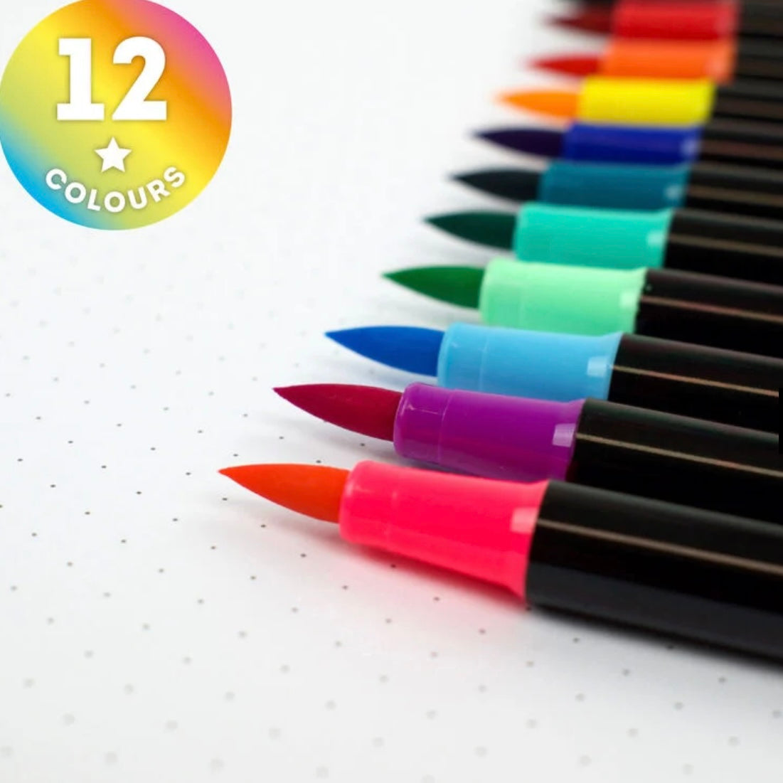 Set di 12 Pennarelli con Punta Pennello - Brush Markers LEGAMI