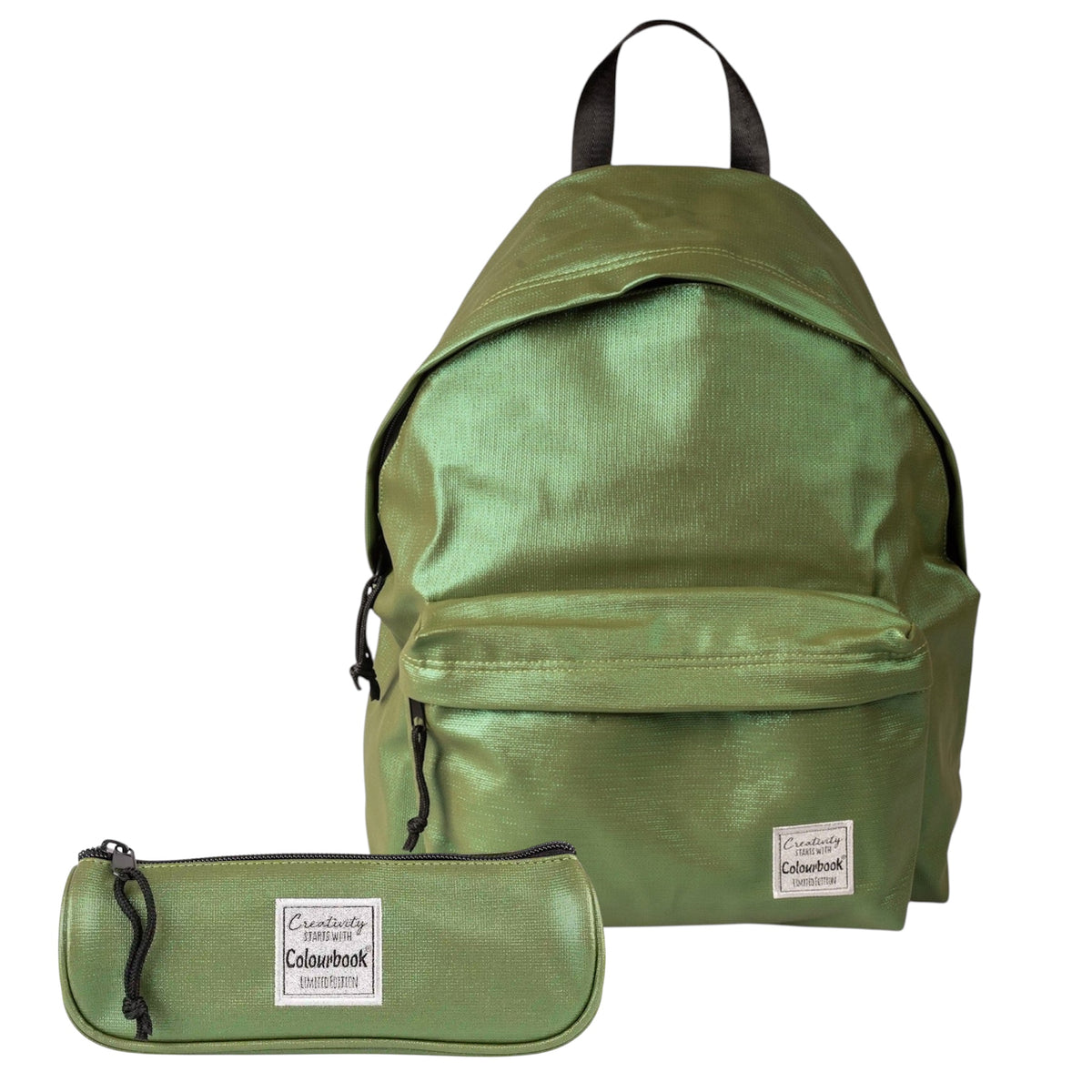Zaino + Astuccio Shine Verde - Colourbook