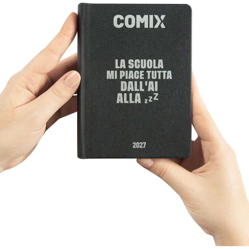 Diario 16 Mesi 2026/27 - COMIX - Giornaliero Nero/Argento