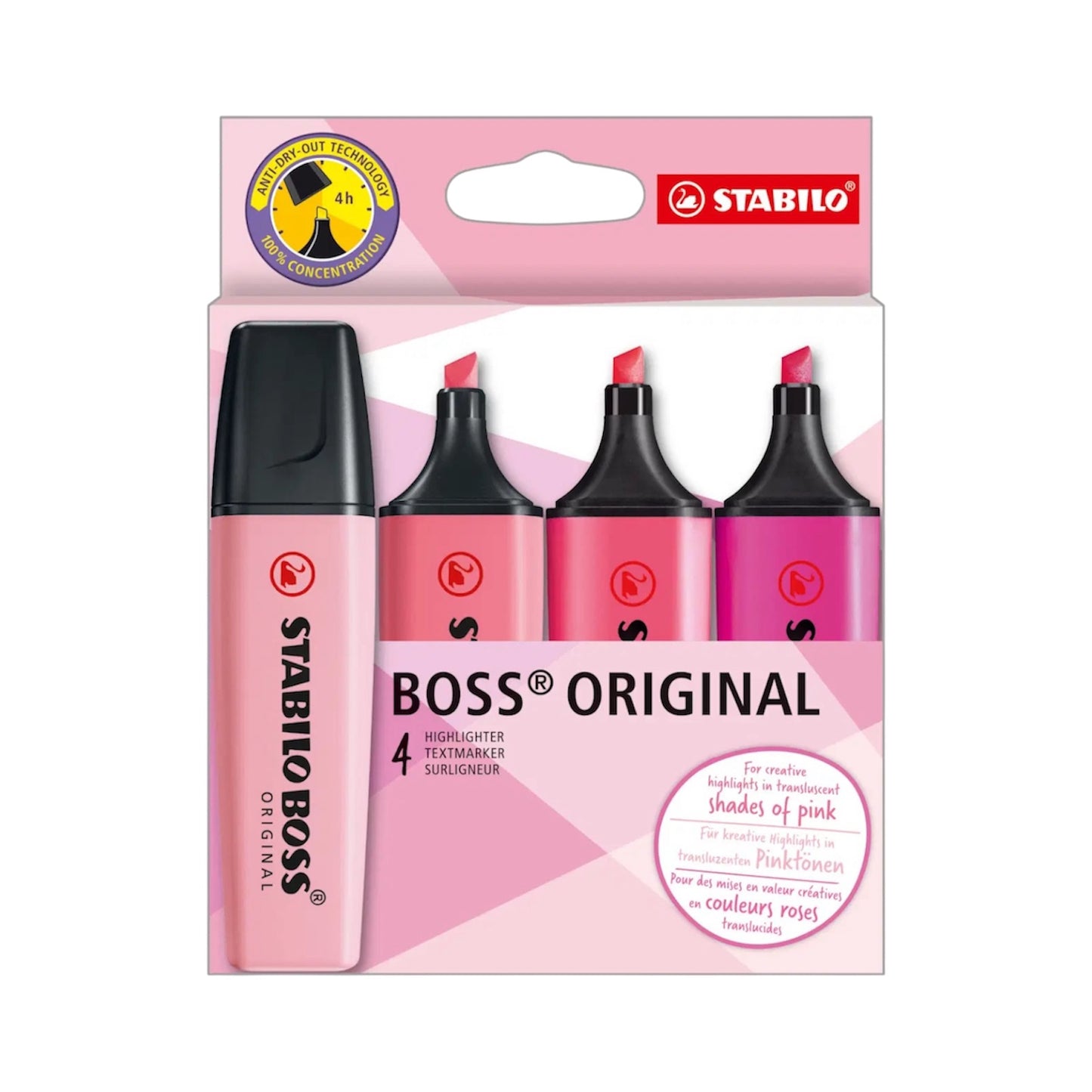 Astuccio da 4 Stabilo Boss Shades of Pink