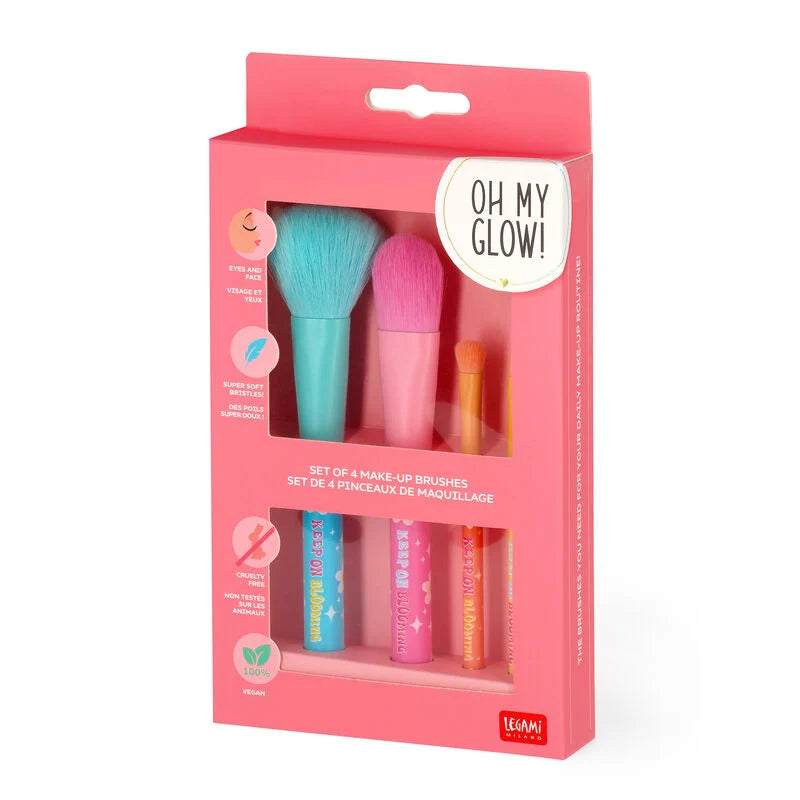 Set di 4 Pennelli per il Trucco - Oh My Glow! LEGAMI