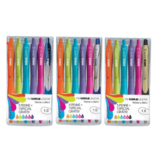 Astuccio Penne a Sfera Tinta Unita 1.0 - 5+1