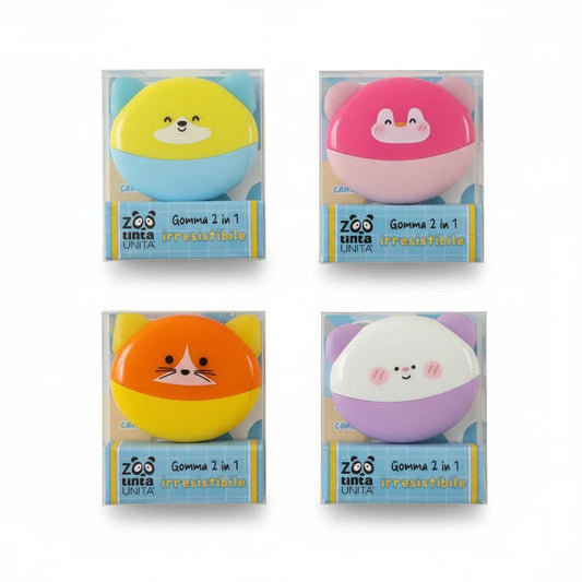 Gomma 2 in 1 Irresistibile - Tinta Unita Zoo