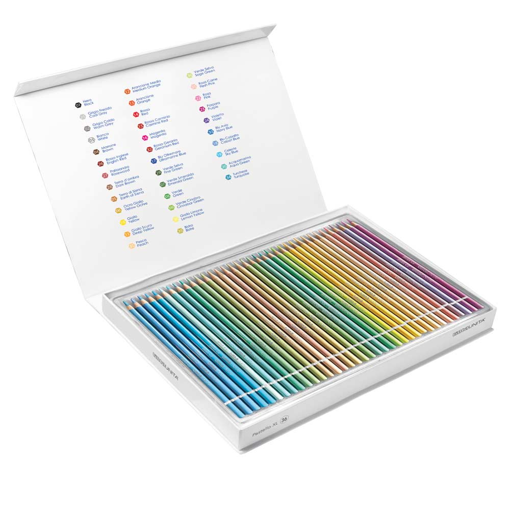 Pastelli in Legno Mina 4.2 in Magnetic Box 36 Colori Pastel