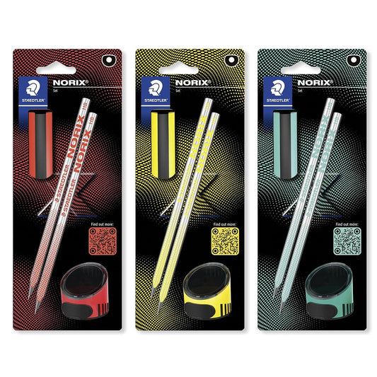 Blister con 2 Matite HB, gomma e temperino - Staedtler Norix 181