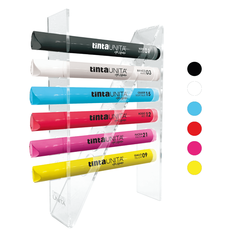 Basetta In Acrilico Con Art Marker Tinta Unita